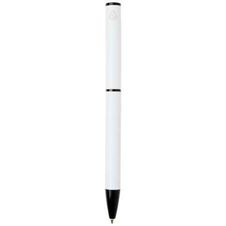 Stylo à bille publicitaire à ressort en aluminium recyclé avec capuchon (encre bleue) Verton