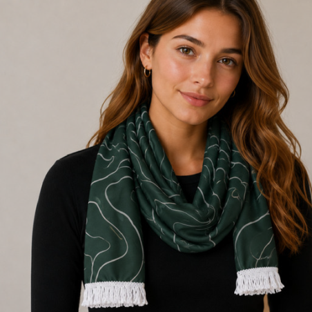 Écharpe publicitaire en polyester 125g/m2 imprimée par sublimation Made in europe Spur
