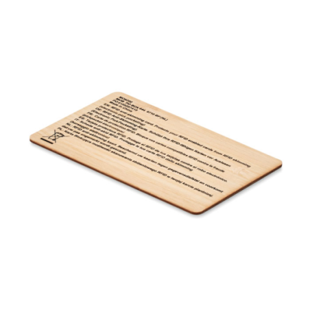 Carte RFID en bambou personnalisable - CUSTOS +