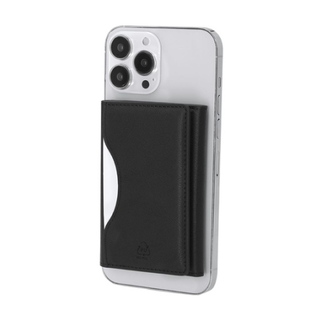 Porte-cartes personnalisable en PU magnétique pour smartphone - 6 cartes - Enkor