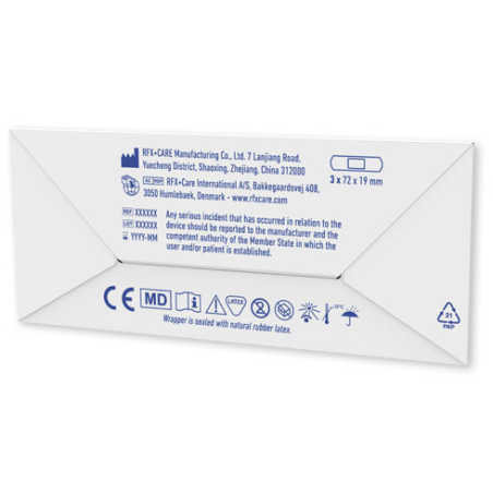 3&nbsp;pansements avec mini-enveloppe kraft publicitaire - Minimum 250 pcs