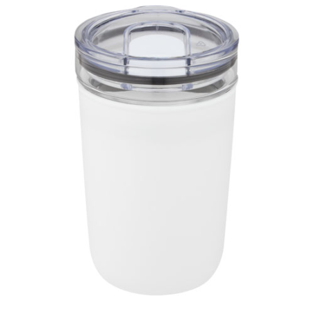 Mug personnalisable en verre Bello 420&nbsp;ml avec paroi en plastique recyclé