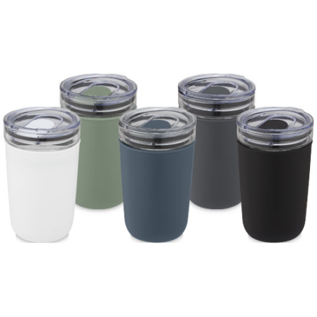 Mug personnalisable en verre Bello 420&nbsp;ml avec paroi en plastique recyclé