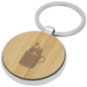 Porte-clés personnalisable rond Nino en bambou Porte-clés personnalisable rond Nino en bambou