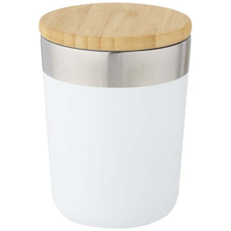 Mug isotherme personnalisé Lagan de 300&nbsp;ml en acier inoxydable et bambou