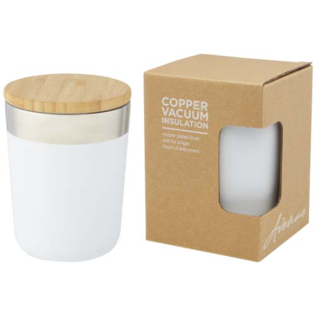 Mug isotherme personnalisé Lagan de 300&nbsp;ml en acier inoxydable et bambou