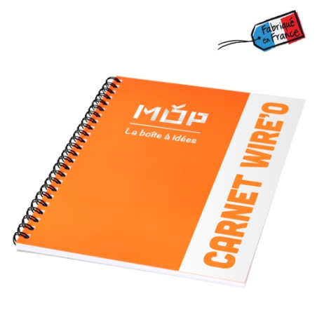 Carnet personnalisé Wire'o - Fabrication 100% Française - 148 x 210 mm (Marquage inclus)