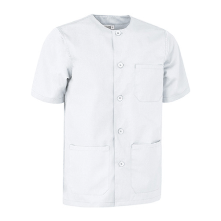 Tunique de travail personnalisable à manche courte en tissu sergé 190g/m2 du S au XXL HELSINKI