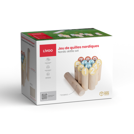 Jeu de quilles nordiques personnalisé en bois