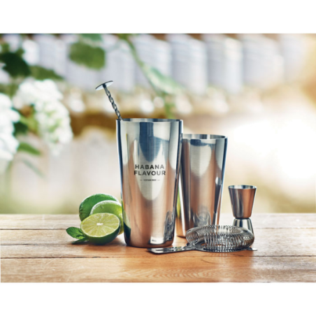 Set pour cocktail personnalisable en inox BOSTON