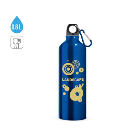 Gourde en aluminium personnalisée avec mousqueton 800 mL - LANDSCAPE L
