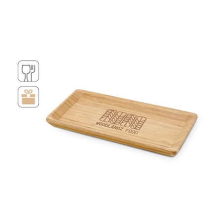 Plateau en bambou personnalisé 25,5 x 13 x 1,8 cm - MUSTARD