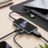 Hub publicitaire LED avec ports USB-A USB-C et port HDMI Hub publicitaire LED avec ports USB-A USB-C et port HDMI