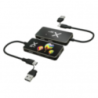 Hub publicitaire LED avec ports USB-A USB-C et port HDMI Hub publicitaire LED avec ports USB-A USB-C et port HDMI