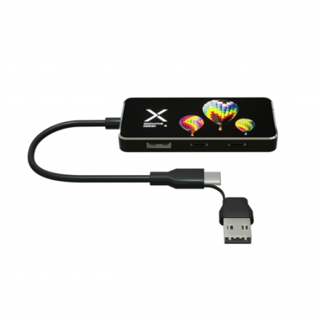 Hub publicitaire LED avec ports USB-A USB-C et port HDMI
