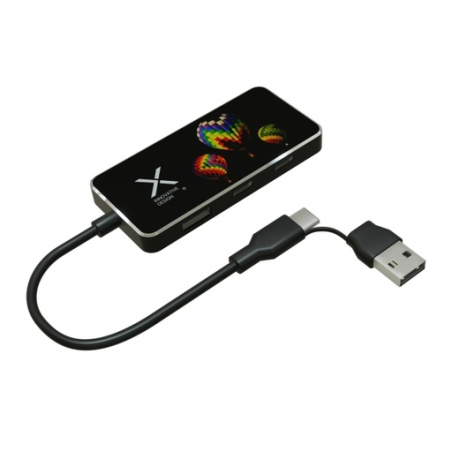 Hub publicitaire LED avec ports USB-A USB-C et port HDMI