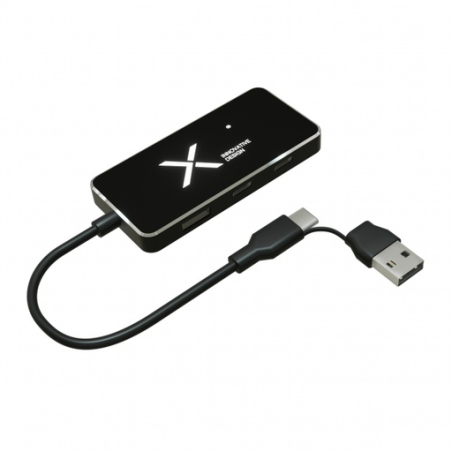 Hub publicitaire LED avec ports USB-A USB-C et port HDMI