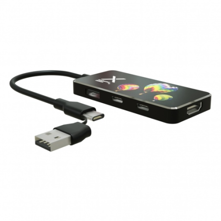 Hub publicitaire LED avec ports USB-A USB-C et port HDMI