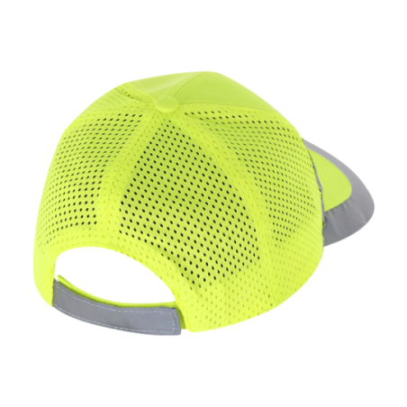 Casquette publicitaire réfléchissante jaune fluo en microfibre Destada