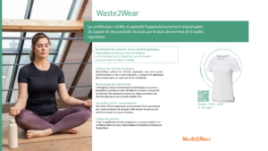 Infographie expliquant ce que signifie la certification "Waste2Ware" pour le textile