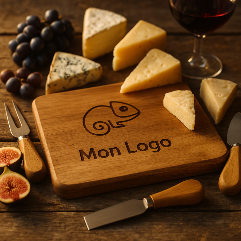 Plateau à Fromage Personnalisé Gravé Au Laser Avec Couteaux - Cadeau Idéal Pour Amateurs De Fromage
