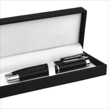 Parure boite personnalisée avec 2 stylos personnalisés par gravure laser  avec votre prénom