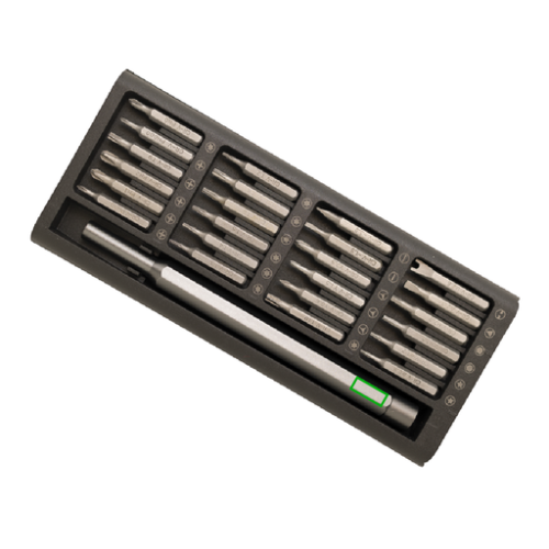 ECO000225 Coffret de tournevis universels personnalisé Cleveland - Gravure laser Gravure laser baladeo (Couleurs max : 1, Surface max : N/A) - Manche (L: 80, H: 2)