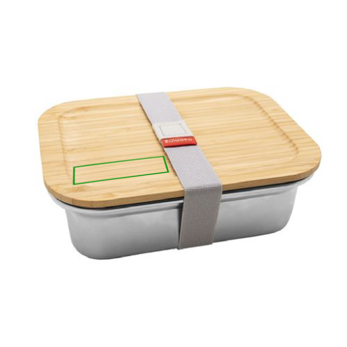 PLR000537 Lunch box personnalisable Osaka en inox pour micro-onde - gravure laser baladeo 2 gravure laser baladeo 2 (Couleurs max : 1, Surface max : N/A) - Couvercle (L: 100, H: 50)