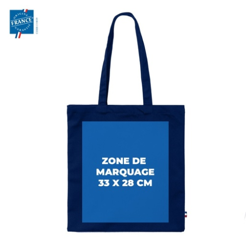 GJ210 Tote bag publicitaire 100% coton 150g Goodjour® Le coq noir ou bleu - Transfert sac goodjour bleu ou noir Transfert (Couleurs max : N/A, Surface max : N/A) - Recto (L: 28, H: 33)