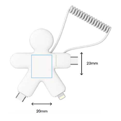 XP71031.21RP Câble publicitaire Buddy Xoopar® - Tampographie Xoopar Tampographie (Couleurs max : N/A, Surface max : N/A) - Devant (L: 20, H: 23)