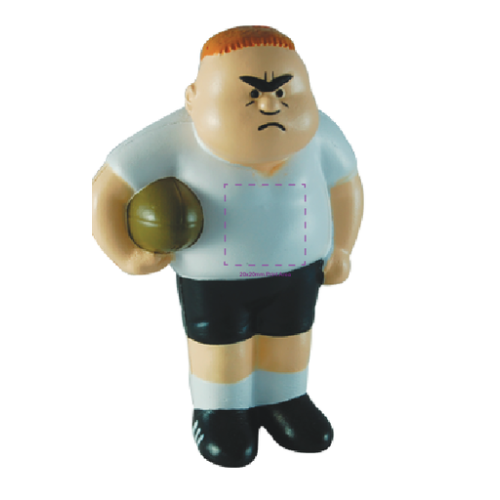False Rugbyman Anti-Stress personnalisable - Tamp 1 RJpint Tampographie (Couleurs max : N/A, Surface max : N/A) - Devant (L: 25, H: 25)
