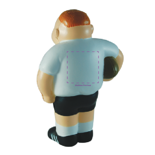 False Rugbyman Anti-Stress personnalisable - Tamp 1 RJpint Tampographie (Couleurs max : N/A, Surface max : N/A) - Derrière (L: 25, H: 25)