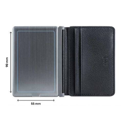 XP61074.20RL Porte-carte personnalisable powerbank RFID recyclé Iné - Xoopar® - Gravure laser Xoopar Gravure laser (Couleurs max : N/A, Surface max : N/A) - Intérieur gauche (L: 90, H: 55)