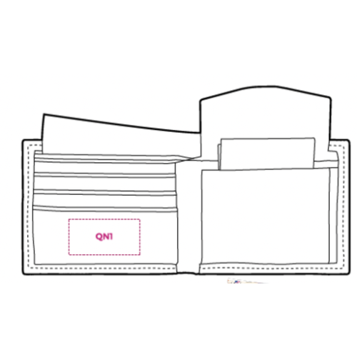 FAC26R Portefeuille publicitaire anti RFID en RPET certifié GRS - Impression numérique FAC26R Impression numérique (Couleurs max : N/A, Surface max : N/A) - Interieur (L: 50, H: 25)