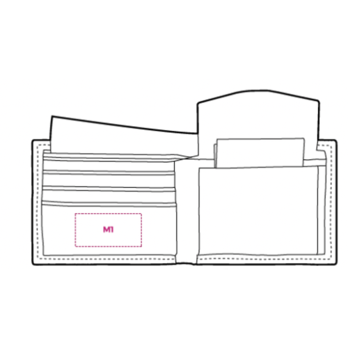 FAC26R Portefeuille publicitaire anti RFID en RPET certifié GRS - Sérigraphie FAC26R Sérigraphie (Couleurs max : N/A, Surface max : N/A) - Interieur (L: 50, H: 25)