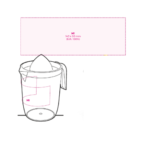 PICUP100BIS Presse agrumes personnalisable 100 cl Juice - Tampographie juice Tampographie (Couleurs max : 4, Surface max : N/A) - Devant (L: 60, H: 50)