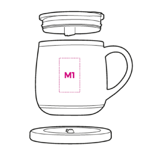 MUG390 Tasse chauffante personnalisable usb - Sérigraphie mug chauffant Sérigraphie (Couleurs max : 1, Surface max : N/A) - Devant (L: 25, H: 42)