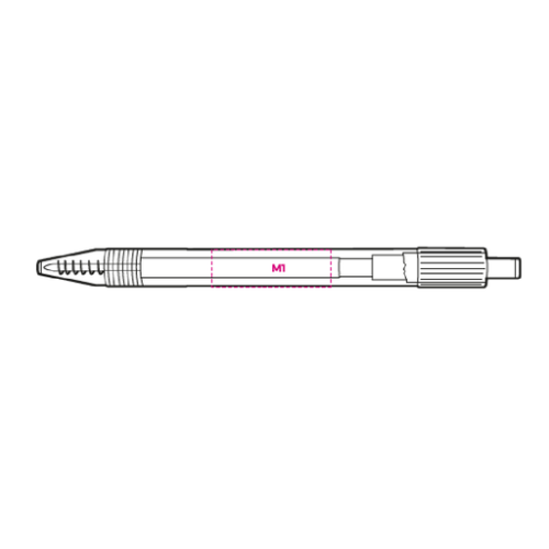 STYB884 Stylo bille personnalisé encre bleue - Tampographie stylo bleu rpet Tampographie (Couleurs max : 1, Surface max : N/A) - Corps du stylo (L: 35, H: 11)