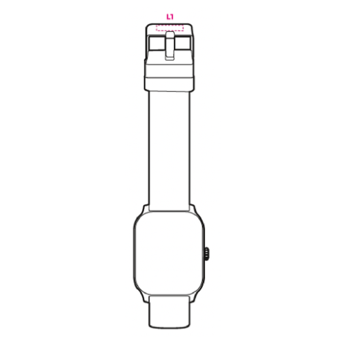 MO2467 Montre connectée personnalisée - Gravure laser Montre connecté Gravure laser (Couleurs max : 1, Surface max : N/A) - Boucle (L: 15, H: 3)