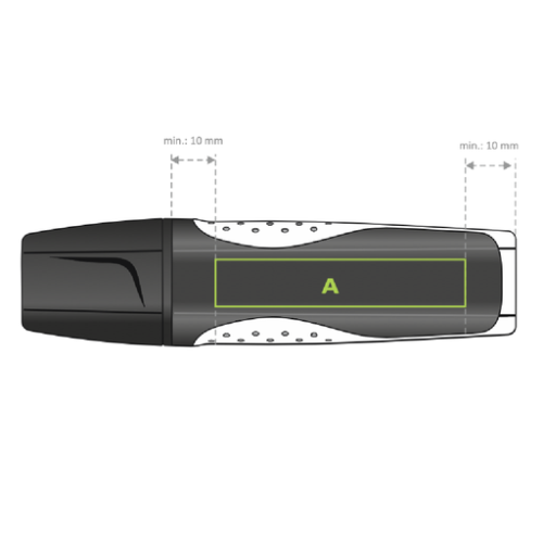 False Surligneur Stabilo® personnalisé recyclé à 83 % "GREEN BOSS" - Sérigraphie stabilo Sérigraphie (Couleurs max : 2, Surface max : N/A) - Recto (L: 53, H: 10)
