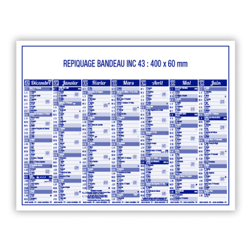 INC43-Premium Calendrier bancaire personnalisé - 43 x 33,5 cm - Chronos - impression numérique calendrier intemporel Impression numérique (Couleurs max : N/A, Surface max : N/A) - Recto / Verso (L: 400, H: 60)