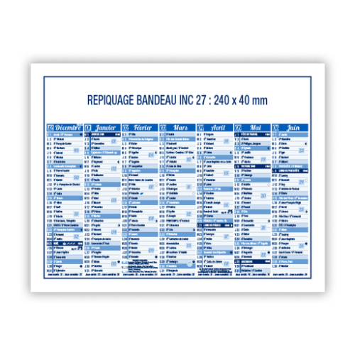 False Calendrier bancaire personnalisé 27 x 21 cm - Saturne - impression numérique calendrier intemporel Impression numérique (Couleurs max : N/A, Surface max : N/A) - Recto / Verso (L: 240, H: 40)