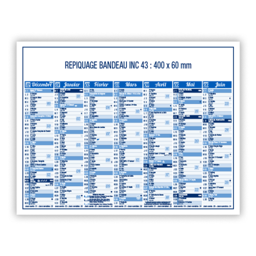 False Calendrier bancaire personnalisé 43 x 33,5 cm - Saturne - impression numérique calendrier intemporel Impression numérique (Couleurs max : N/A, Surface max : N/A) - Recto / Verso (L: 400, H: 60)