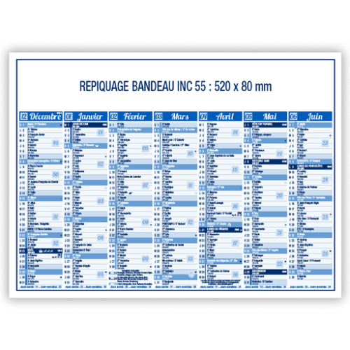 False Calendrier bancaire sous-mains personnalisé 55 x 40,5 cm - Saturne - impression numérique calendrier intemporel Impression numérique (Couleurs max : N/A, Surface max : N/A) - Recto / Verso (L: 520, H: 80)