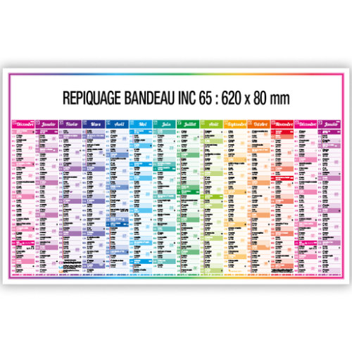 False Calendrier sous-mains personnalisé 65 x 40,5 cm - Tyr - impression numérique calendrier intemporel Impression numérique (Couleurs max : N/A, Surface max : N/A) - Recto (L: 620, H: 80)