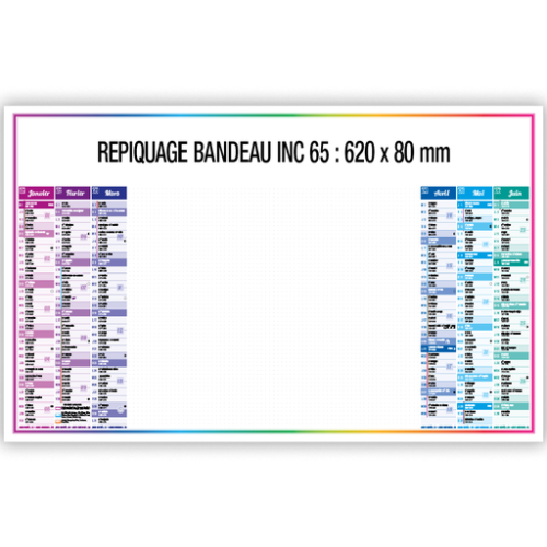 False Calendrier personnalisable avec surface effaçable à sec 65 x 40,5 cm - Tyr - Persoinclusefullcolor Impression numérique incluse (Couleurs max : N/A, Surface max : N/A) - Recto / Verso (L: 600, H: 80)