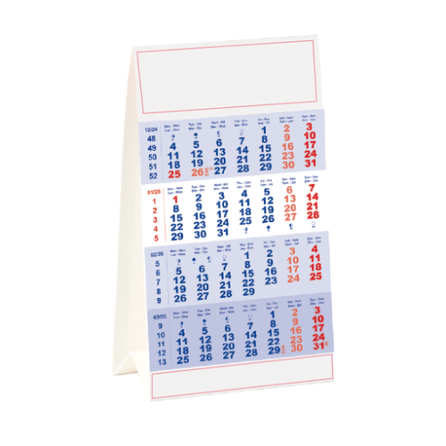 False Calendrier chevalet personnalisé tryptique 10,5 x 21 cm - Aion - impression numérique calendrier intemporel Impression numérique (Couleurs max : N/A, Surface max : N/A) - En haut et en bas (S: 105 x 50 et 100 x 25)