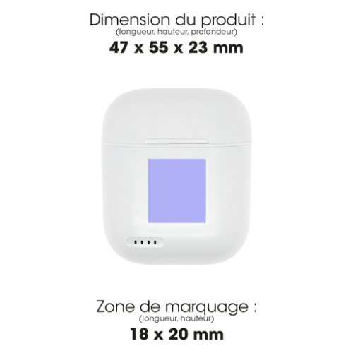 ALTPNKEARBSM Ecouteurs personnalisable sans fil bluetooth - Kodai - Gravure Akashi Gravure (Couleurs max : 1, Surface max : N/A) - Devant (L: 18, H: 20)