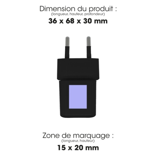 ALTACOFG30BLKSM Chargeur personnalisable 30w superman origine france garantie Nano - Gravure Akashi Gravure (Couleurs max : 1, Surface max : N/A) - Devant (L: 15, H: 20)