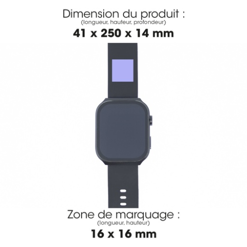 ALTSWATCALLBKSM Montre connectée personnalisé avec appel main libre Tokai - Gravure Akashi Gravure (Couleurs max : 1, Surface max : N/A) - Bracelet (L: 16, H: 16)